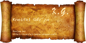 Kneifel Géza névjegykártya