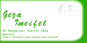 geza kneifel business card
